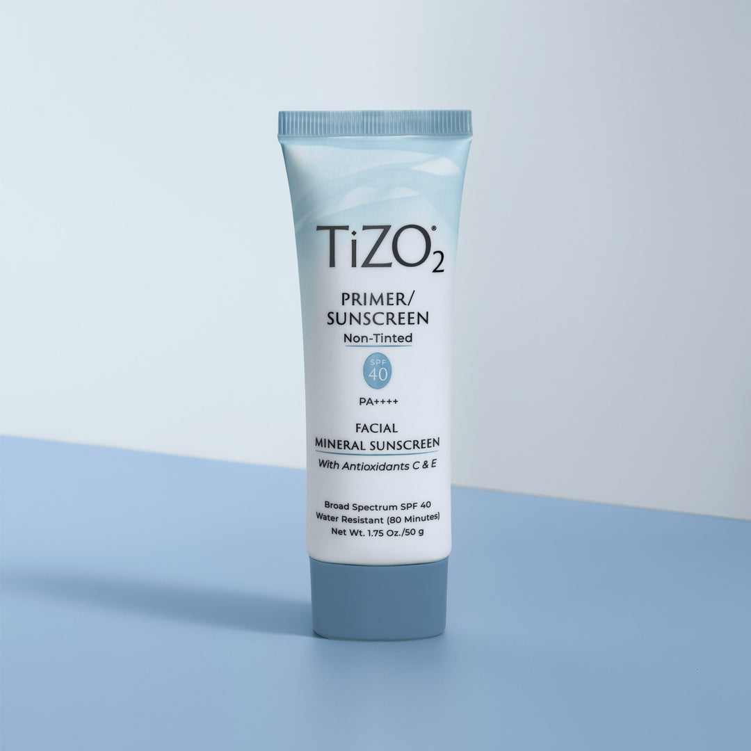 TiZO2 Facial Mineral Sunscreen and Primer SPF 40 Broad Spectrum with Antioxidants, Non-Tinted, Sheer Matte Finish, Fragrance-Free, Oil-Free, Dermatologist-Recommended, PA++++ 1.75 oz