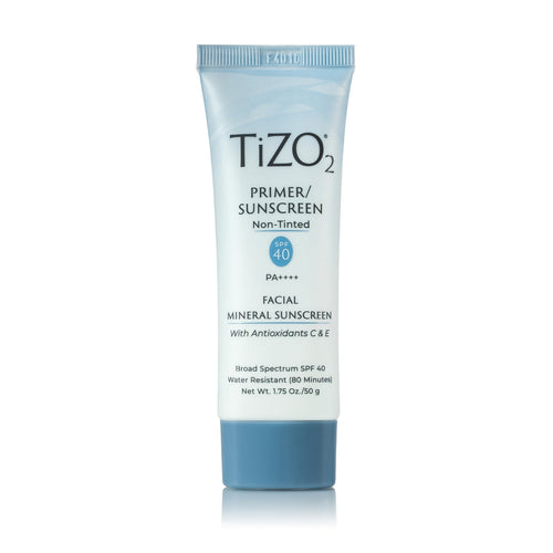 TiZO2 Facial Mineral Sunscreen and Primer SPF 40 Broad Spectrum with Antioxidants, Non-Tinted, Sheer Matte Finish, Fragrance-Free, Oil-Free, Dermatologist-Recommended, PA++++ 1.75 oz